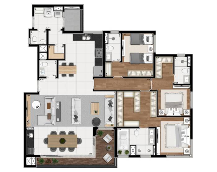 Apartamento à venda com 4 quartos, 159m² - Foto 6