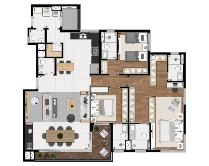 Apartamento à venda com 4 quartos, 159m² - Foto 7