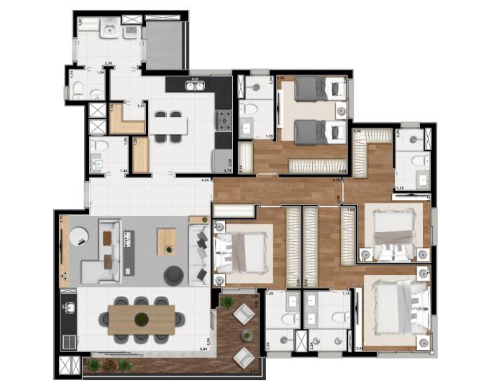 Apartamento à venda com 4 quartos, 159m² - Foto 8